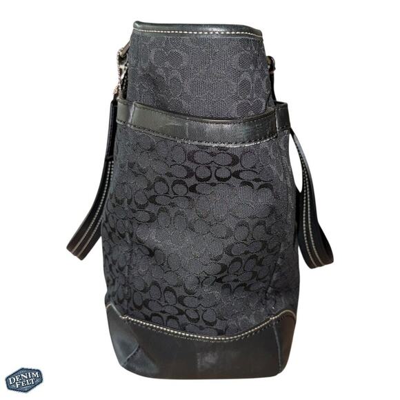 Coach Vintage Black/Royal Blue Voyager Signature Multifunction Tote/Diaper Bag - Picture 4 of 16